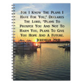 SONNENSCHLAG ÜBER DEM SEE JEREMIAH 29:11 SKRIPTURE NOTIZBLOCK (Vorderseite)