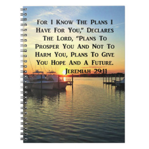 SONNENSCHLAG ÜBER DEM SEE JEREMIAH 29:11 SKRIPTURE NOTIZBLOCK