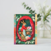 SONNENSCHNEE MIT RABBIT-SCHMERZEN OSTEREIER FEIERTAGSPOSTKARTE (Stehend Vorderseite)