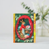 SONNENSCHNEE MIT RABBIT-SCHMERZEN OSTEREIER FEIERTAGSPOSTKARTE (Stehend Vorderseite)