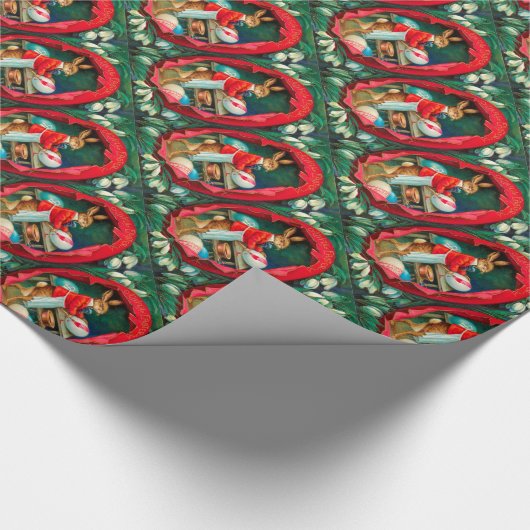 SONNENSCHNEE MIT RABBIT-SCHMERZEN OSTEREIER GESCHENKPAPIER (Ecke)