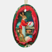 SONNENSCHNEE MIT RABBIT-SCHMERZEN OSTEREIER KERAMIK ORNAMENT (Links)