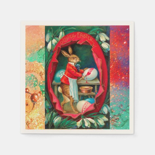 SONNENSCHNEE MIT RABBIT-SCHMERZEN OSTEREIER SERVIETTE (Vorderseite)