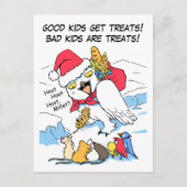 Sonnenschneeeule santa meme feiertagspostkarte (Vorderseite)