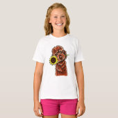 Sonnenschokolade Labradoodle Off-Leash Art™ T-Shirt (Vorne ganz)