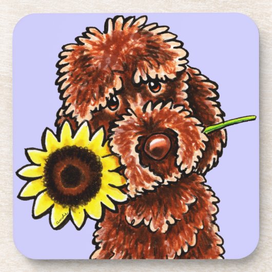 Sonnenschokolade Labradoodle Off-Leash Art™ Untersetzer (Vorderseite)