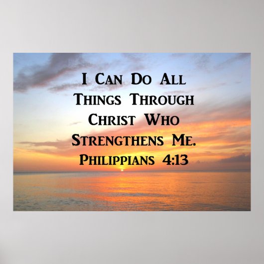 SONNENSCHREIBEN AUF DEN OZEANER PHILIPPIANS 4:13 S POSTER (Vorne)