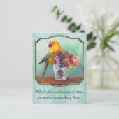 Sonnenschutz und Blume Postkarte (Stehend Vorderseite)