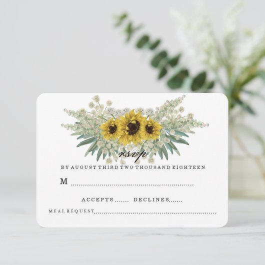 SONNENSCHUTZ UND GRÜNTÖNE, DIE RSVP WEDEN (Stehend Vorderseite)