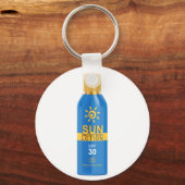 Sonnenschutzcreme auf weiß schlüsselanhänger (Vorderseite)