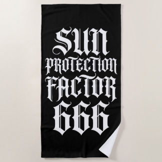 Sonnenschutzfaktor 666 Gothic-Typografie-Design Strandtuch