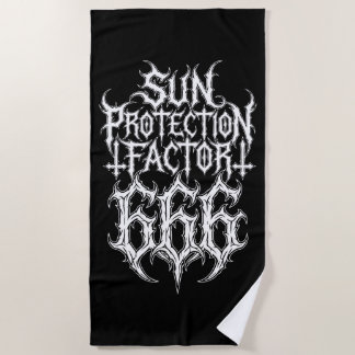 Sonnenschutzfaktor 666 Metall-Logo Strandtuch