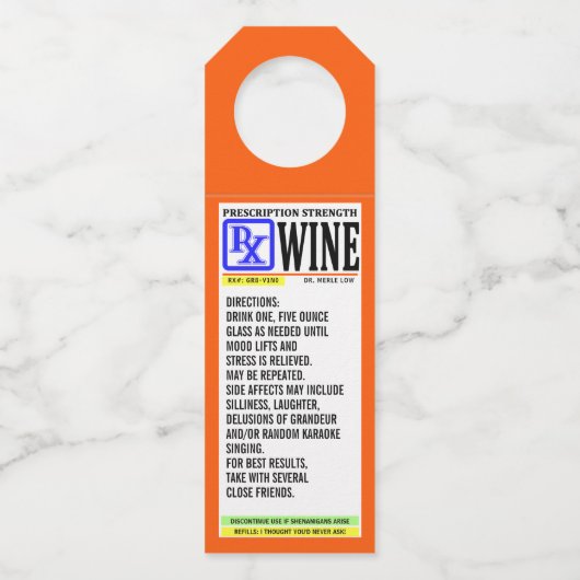 Sonnenschutzmittel Weinetikett Flaschenanhänger (Vorderseite)