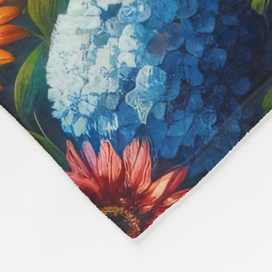 Sonnenschutzpapagei mit bunten Blume Fleecedecke (Ecke)