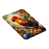 Sonnenschutzpapagei mit bunten Blume Magnet (Rechte Seite)