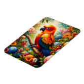 Sonnenschutzpapagei mit bunten Blume Magnet (Linke Seite)