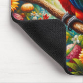 Sonnenschutzpapagei mit bunten Blume Mousepad (Ecke)