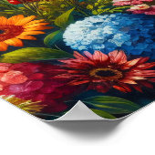 Sonnenschutzpapagei mit bunten Blume Poster (Ecke)