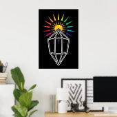 Sonnenschutzprisma geometrischer Kristall Poster (Heimbüro)
