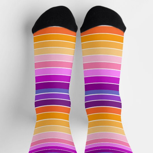 Sonnenschutzstreifen - orange, rosa, Lila, Lavende Socken (Oben)