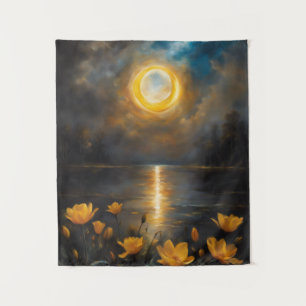 Sonnenseeanstrich mit Blume Wandteppich