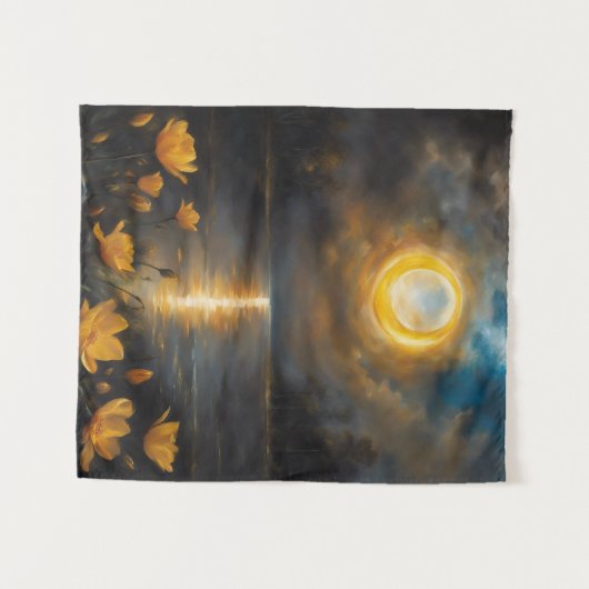 Sonnenseeanstrich mit Blume Wandteppich (Vorderseite (Horizontal))