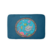 Sonnenseebewohner unter Wasser zeichnend Cartoon Badematte (Vorderseite)