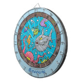 Sonnenseebewohner unter Wasser zeichnend Cartoon Dartscheibe (Vorderseite rechts)