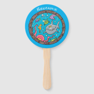 Sonnenseebewohner unter Wasser zeichnend Cartoon Fächer