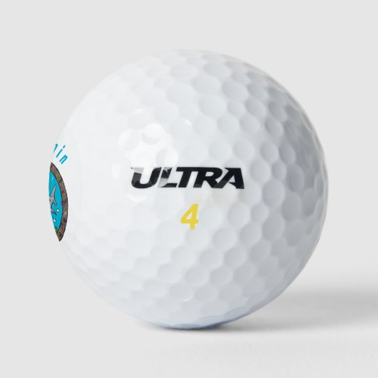 Sonnenseebewohner unter Wasser zeichnend Cartoon Golfball (Logo)