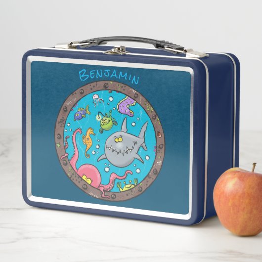 Sonnenseebewohner unter Wasser zeichnend Cartoon Metall Brotdose (Beispiel)