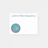 Sonnenseebewohner unter Wasser zeichnend Cartoon Post-it Klebezettel (Vorderseite)