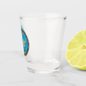 Sonnenseebewohner unter Wasser zeichnend Cartoon Schnapsglas (Rechts)