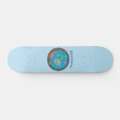 Sonnenseebewohner unter Wasser zeichnend Cartoon Skateboard (Horizontal)