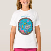 Sonnenseebewohner unter Wasser zeichnend Cartoon T-Shirt (Vorderseite)