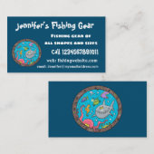 Sonnenseebewohner unter Wasser zeichnend Cartoon Visitenkarte (Vorne/Hinten)