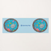 Sonnenseebewohner unter Wasser zeichnend Cartoon Yogamatte (Rückseite (Horizontal))