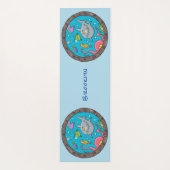 Sonnenseebewohner unter Wasser zeichnend Cartoon Yogamatte (Rückseite)