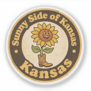 Sonnenseite von Kansas_ Sonnenblume mit Boots-Kuns Aufkleber