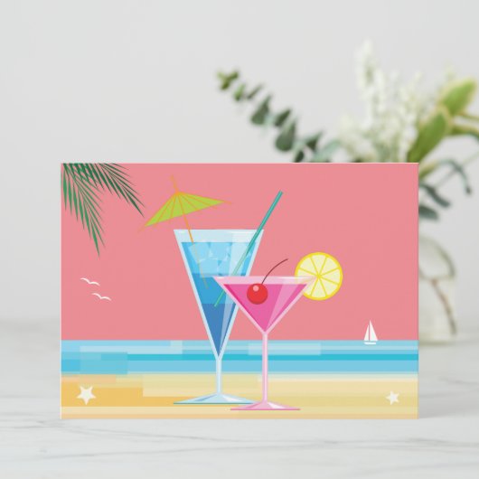 Sonnenset Beach Couple's Dusche Einladung (Stehend Vorderseite)