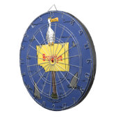 Sonnensevogel umkreist von Haifischen Cartoon Dartscheibe (Vorderseite rechts)