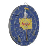 Sonnensevogel umkreist von Haifischen Cartoon Dartscheibe (Vorderseite Links)