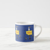 Sonnensevogel umkreist von Haifischen Cartoon Espressotasse (Rechts)