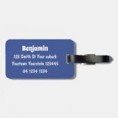 Sonnensevogel umkreist von Haifischen Cartoon Gepäckanhänger (Rückseite horizontal)