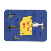 Sonnensevogel umkreist von Haifischen Cartoon Magnet (Horizontal)