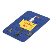 Sonnensevogel umkreist von Haifischen Cartoon Magnet (Linke Seite)