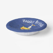 Sonnensevogel umkreist von Haifischen Cartoon Pappteller (Gewinkelt)