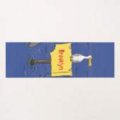 Sonnensevogel umkreist von Haifischen Cartoon Yogamatte (Rückseite (Horizontal))