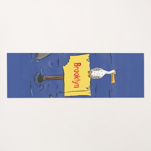 Sonnensevogel umkreist von Haifischen Cartoon Yogamatte (Rückseite (Horizontal))