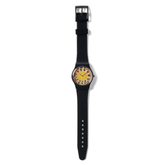 SONNENSOLARENERGIE/ Orange Gelb, Weiß, Schwarz Armbanduhr (Gurtband)